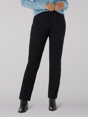 Women's Wrinkle Free Relaxed Fit Straight Leg Pant (Petite)