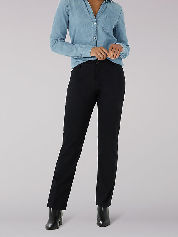 Women's Wrinkle Free Relaxed Fit Straight Leg Pant (Petite)