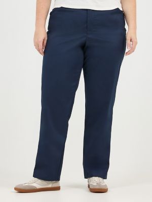 Wrinkle Free Relaxed Fit Straight Pant:Imper Blue:16W:M alternative view