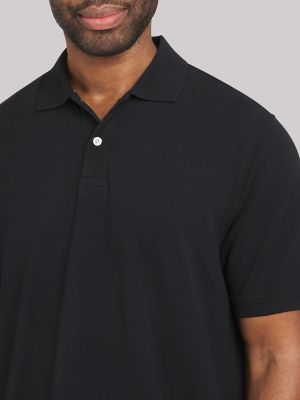 Men's Solid Performance Polo Shirt in Black alternative view 2