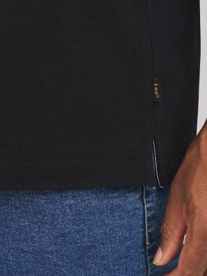 Men's Solid Performance Polo Shirt in Black alternative view 3
