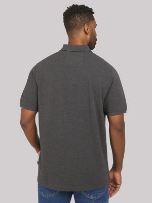 Men's Solid Performance Polo Shirt in Charcoal alternative view
