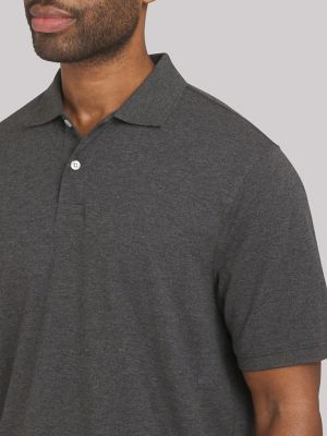 Men's Solid Performance Polo Shirt in Charcoal alternative view 2