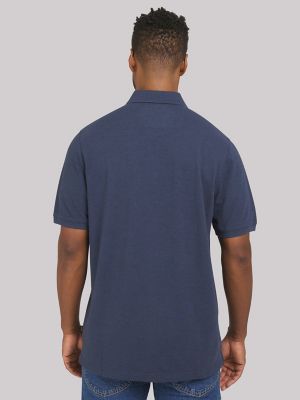 Men's Solid Performance Polo Shirt in Navy Heather alternative view