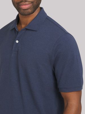 Men's Solid Performance Polo Shirt in Navy Heather alternative view 2