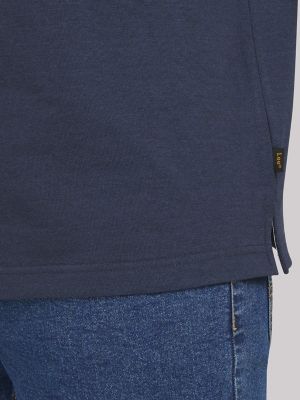 Men's Solid Performance Polo Shirt in Navy Heather alternative view 3