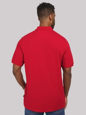 Men's Solid Performance Polo Shirt in Red alternative view