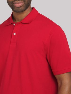Men's Solid Performance Polo Shirt in Red alternative view 2