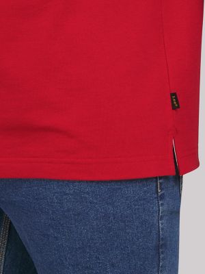 Men's Solid Performance Polo Shirt in Red alternative view 3