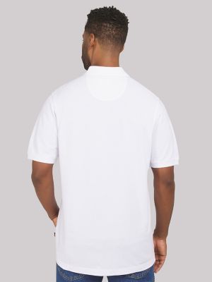 Men's Solid Performance Polo Shirt in White alternative view