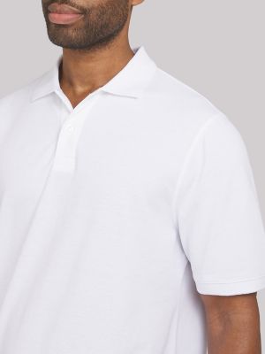 Men's Solid Performance Polo Shirt in White alternative view 2