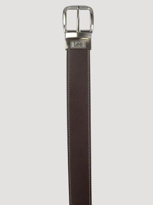 Men's Reversible Stitched Leather Belt