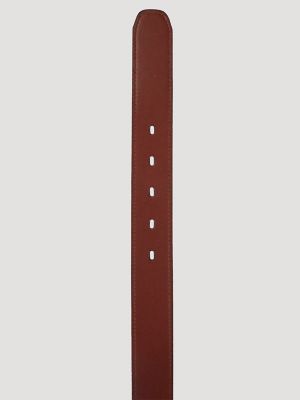 Men's Reversible Stitched Leather Belt in Brown Cognac