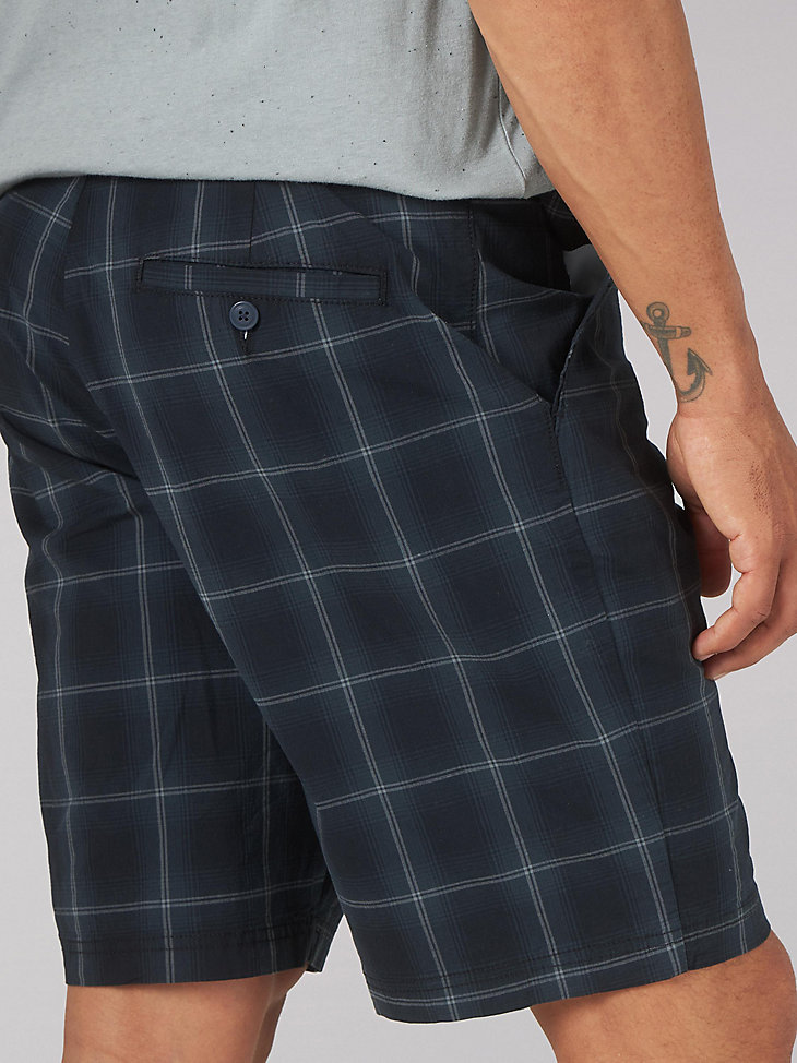 Men's Extreme Comfort Flat Front Short in Black Plaid alternative view 3