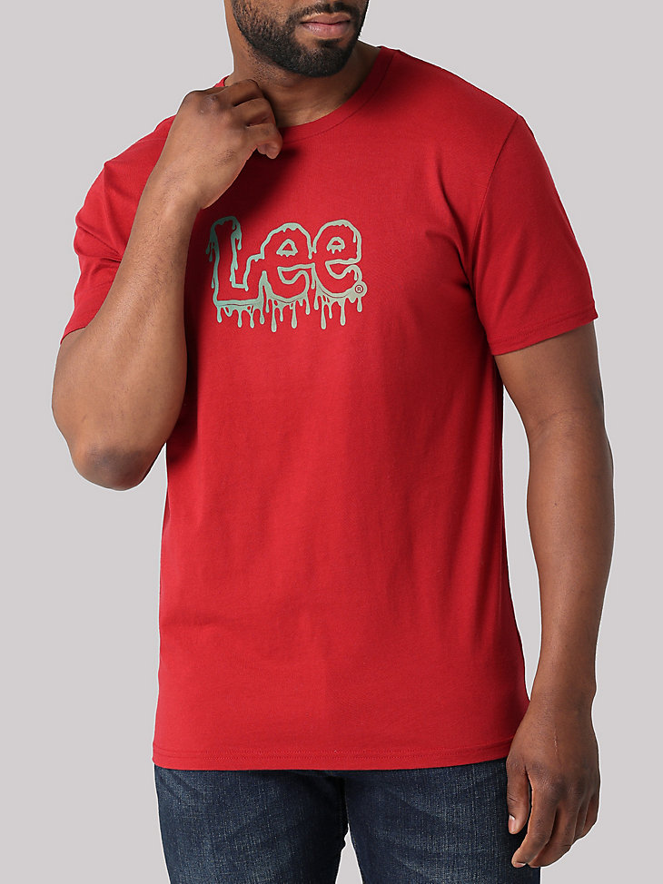 Men's Lee Drip Twitch Logo Tee in Brick Red main view