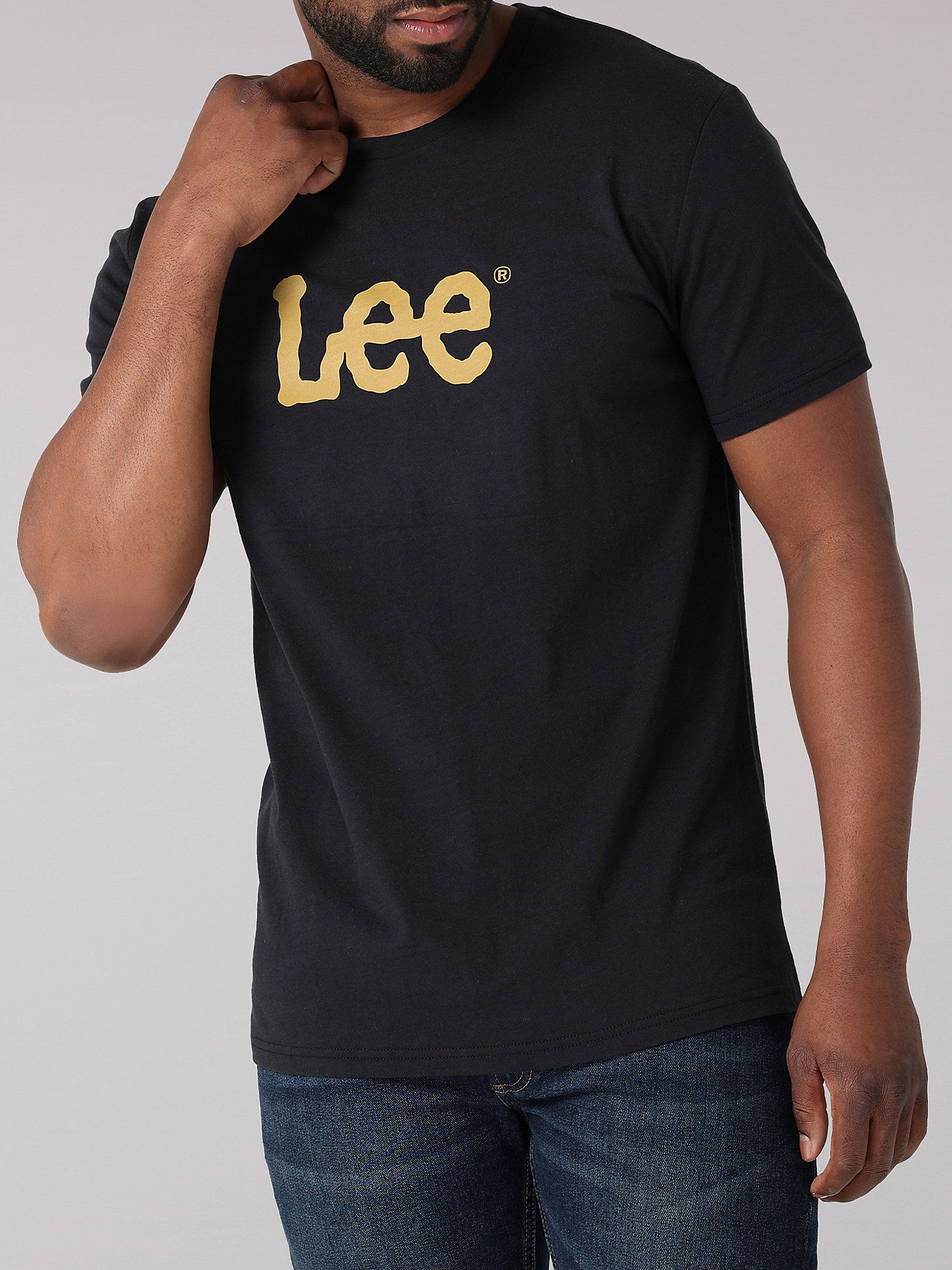 Men's Lee Solid Tee in Washed Black main view