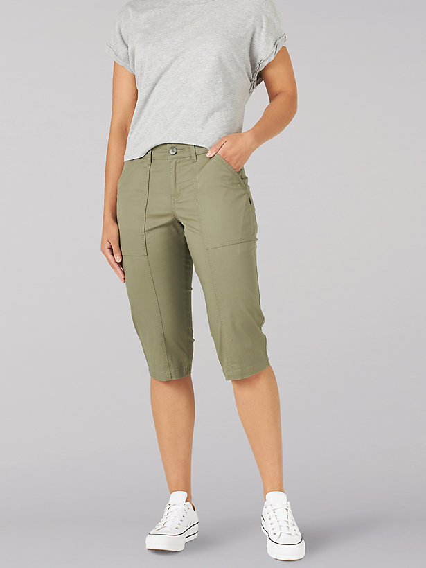 Riders by Lee Women's Belted Mid-Rise Cuff Capri Shorts Pants 6 12 14 16 18  NWT