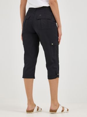 Women's Ultra Lux with Flex-to-Go Relaxed Cargo Capri in Black alternative view 2