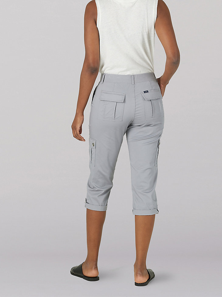 Women’s Flex-to-Go Relaxed Fit Cargo Capri in New Gray alternative view