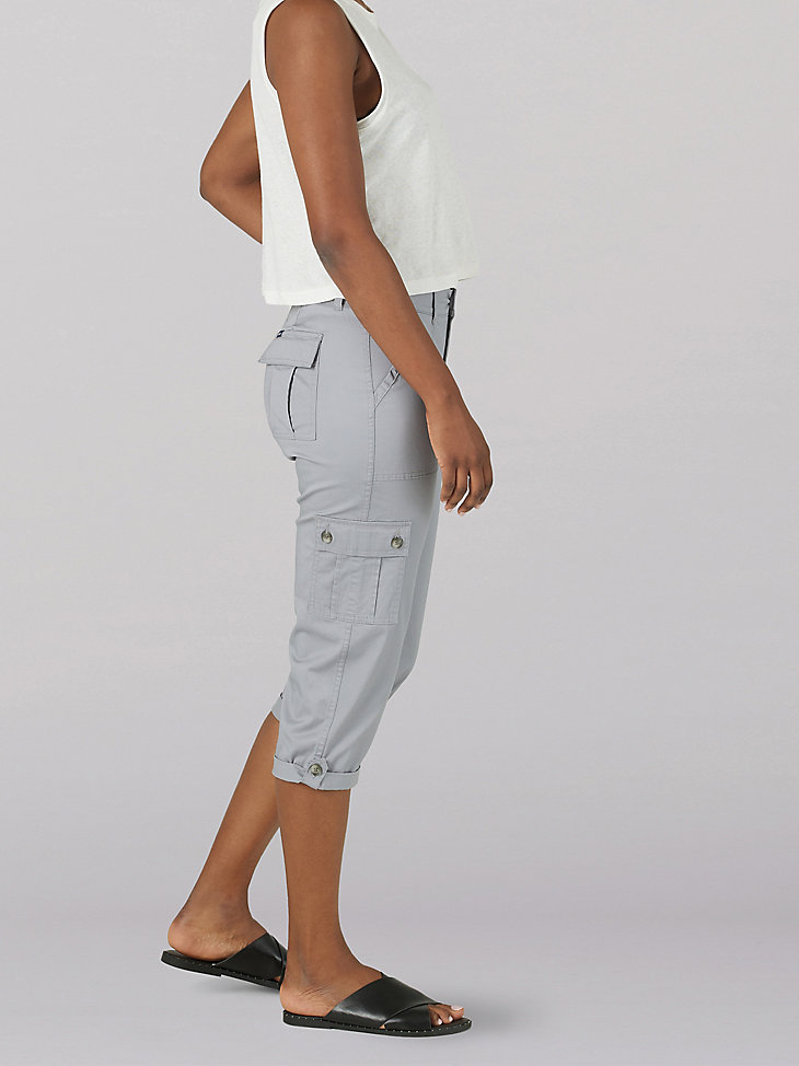 Women’s Flex-to-Go Relaxed Fit Cargo Capri in New Gray alternative view 2