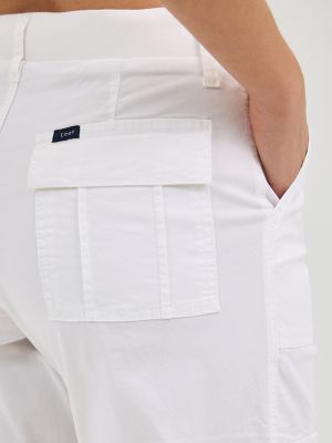 Women's Ultra Lux with Flex-to-Go Relaxed Cargo Capri in White alternative view 4