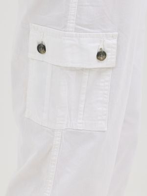 Women's Ultra Lux with Flex-to-Go Relaxed Cargo Capri in White alternative view 5