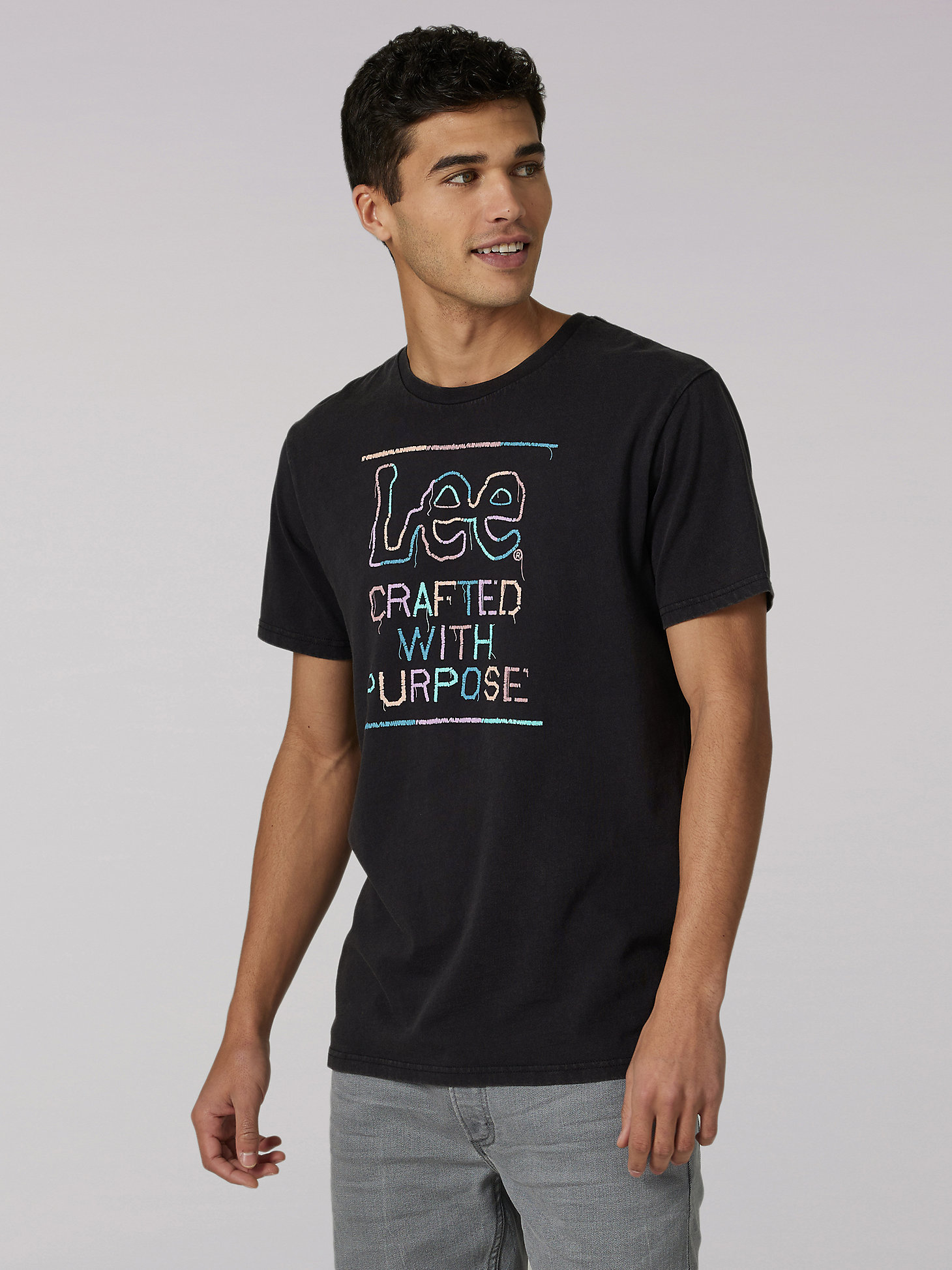 Men's Heritage Lee Crafted With Purpose Tee in Washed Black main view