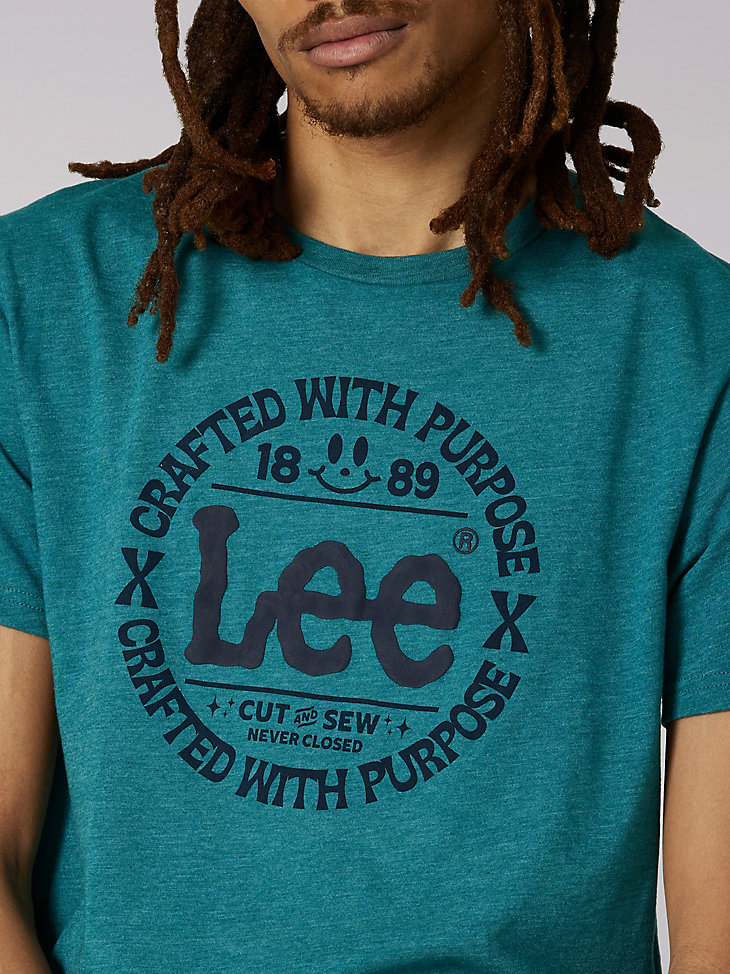 Men's Lee Crafted With Purpose Cut and Sew Tee in Teal Heather alternative view 3