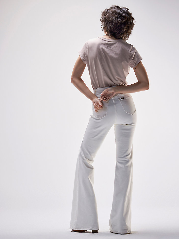 Women's Vintage Modern High Rise Flare Jean in Bone alternative view