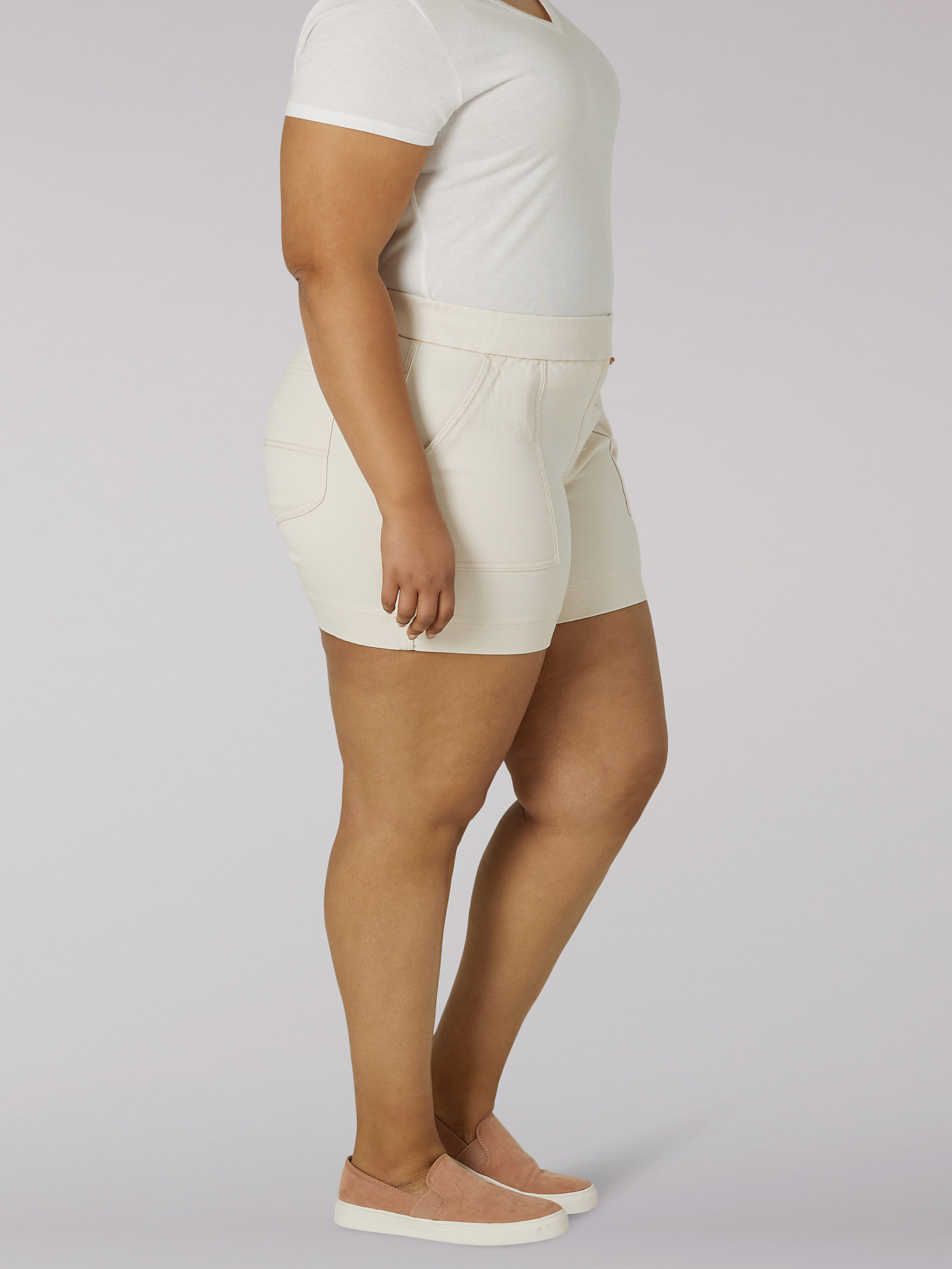 Women's Ultra Lux High Rise Pull-On Utility Short (Plus) in Whitecap Gray alternative view 2