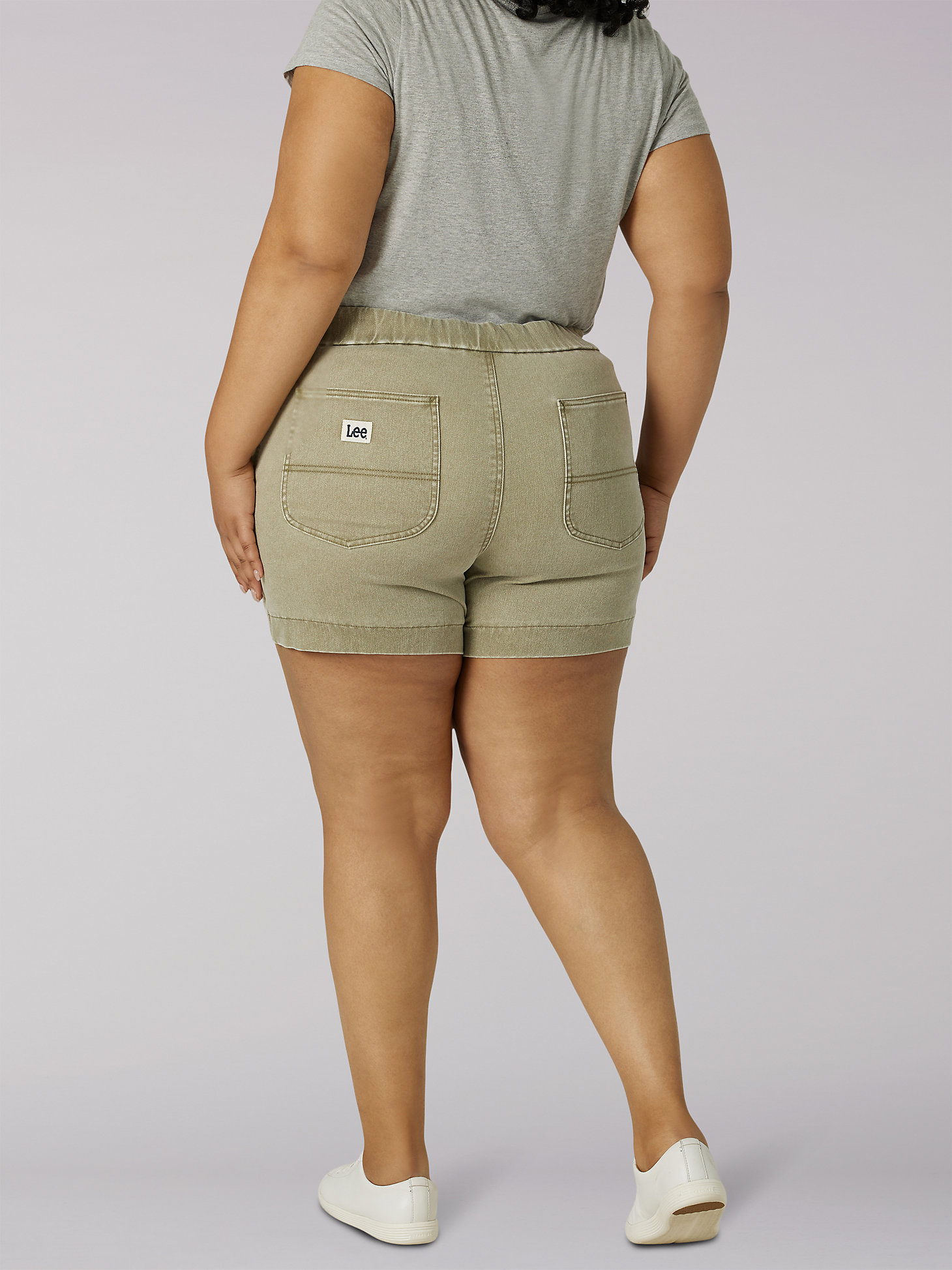 Women's Ultra Lux High Rise Pull-On Utility Short (Plus) in Brindle alternative view 3