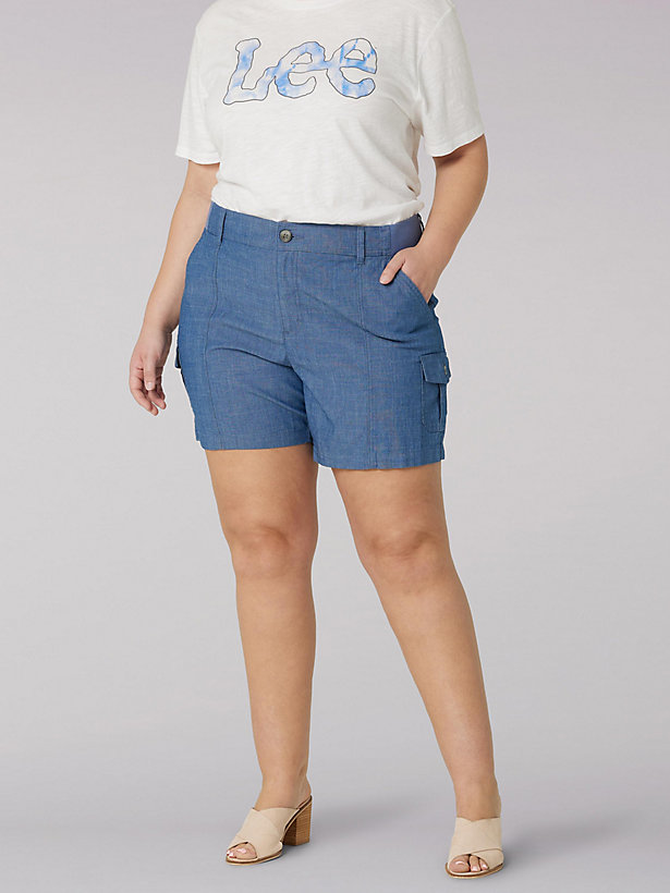 Women's Flex-to-Go Seamed Relaxed Fit Cargo Short (Plus)