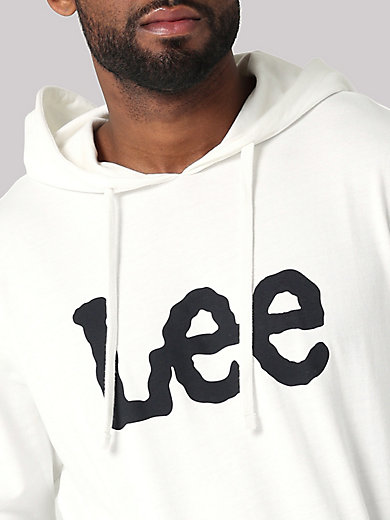 Men's Lee Black Twitch Hoodie in Bright White