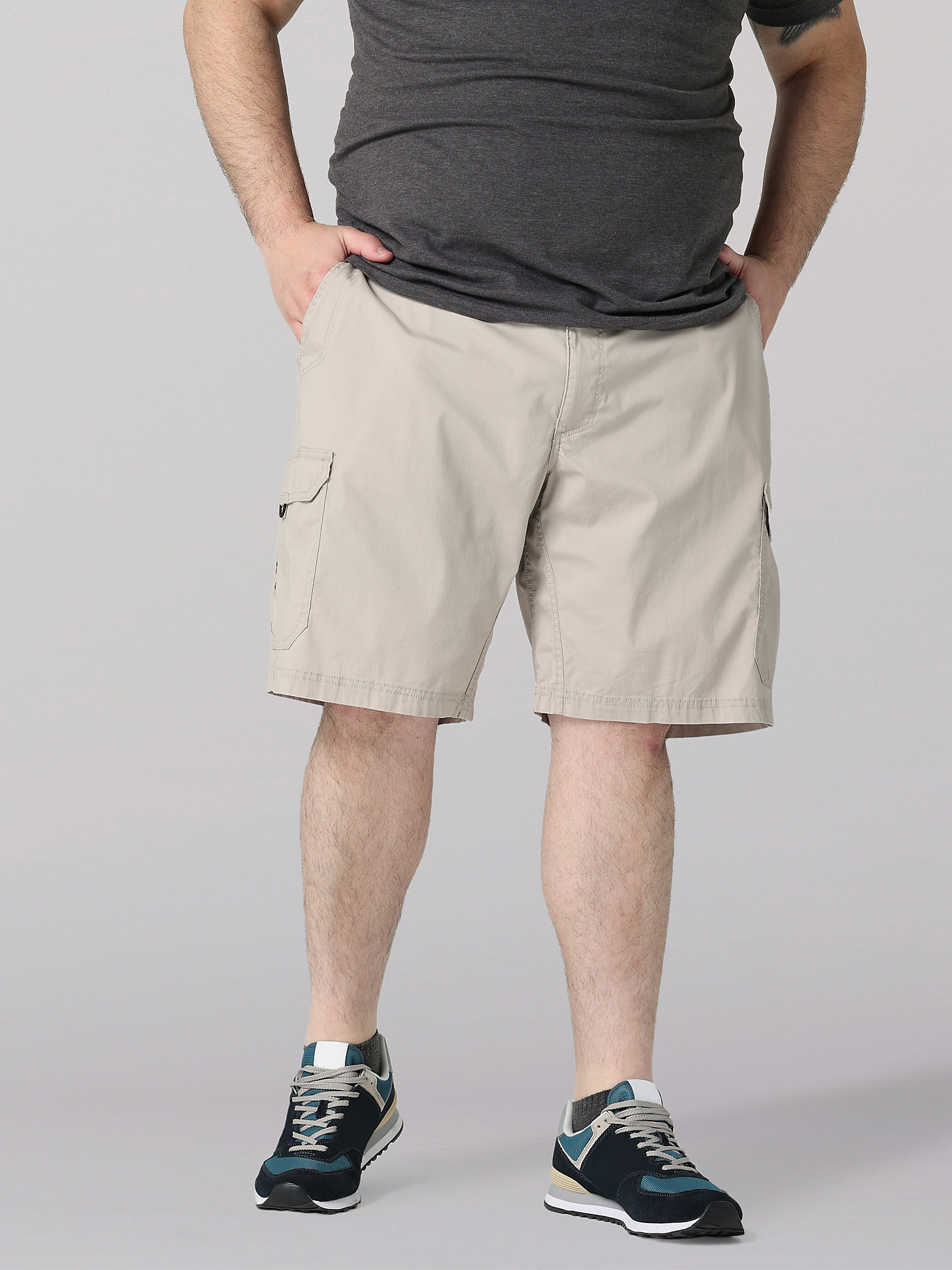 Men's Extreme Motion Crossroad Short (Big & Tall) in Stone main view