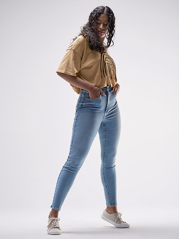 Lee Womens Plus Platinum Label Denim Modern Fit Skinny Jeans Blue 22W