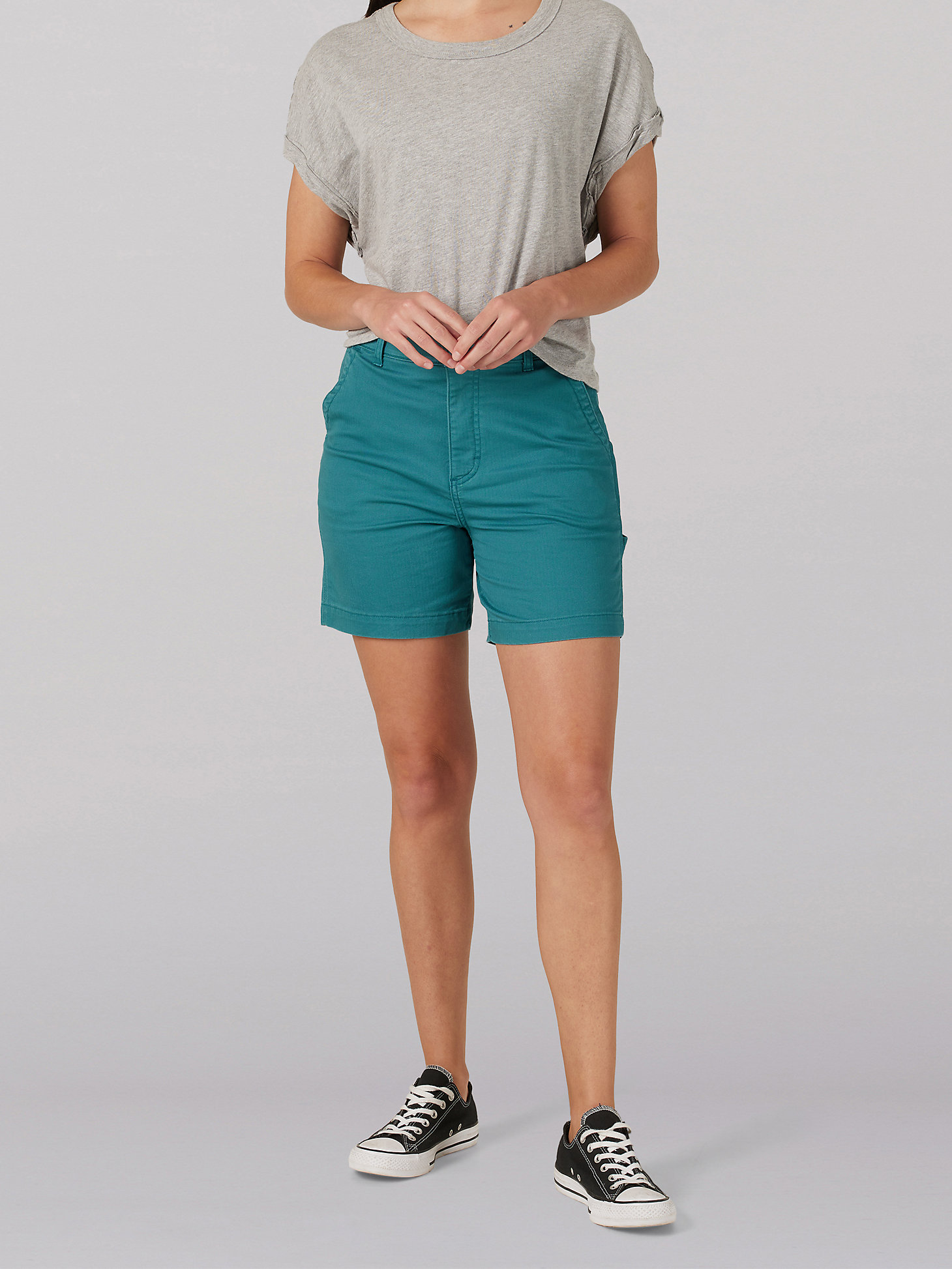 Women's Ultra Lux High Rise Carpenter Short in Midway Teal alternative view 6