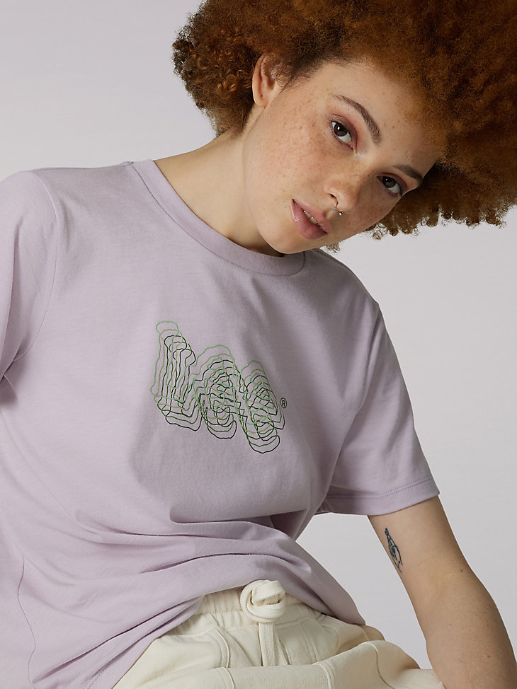 Women's Heritage Lee Logo Tee in Lilac Heather main view