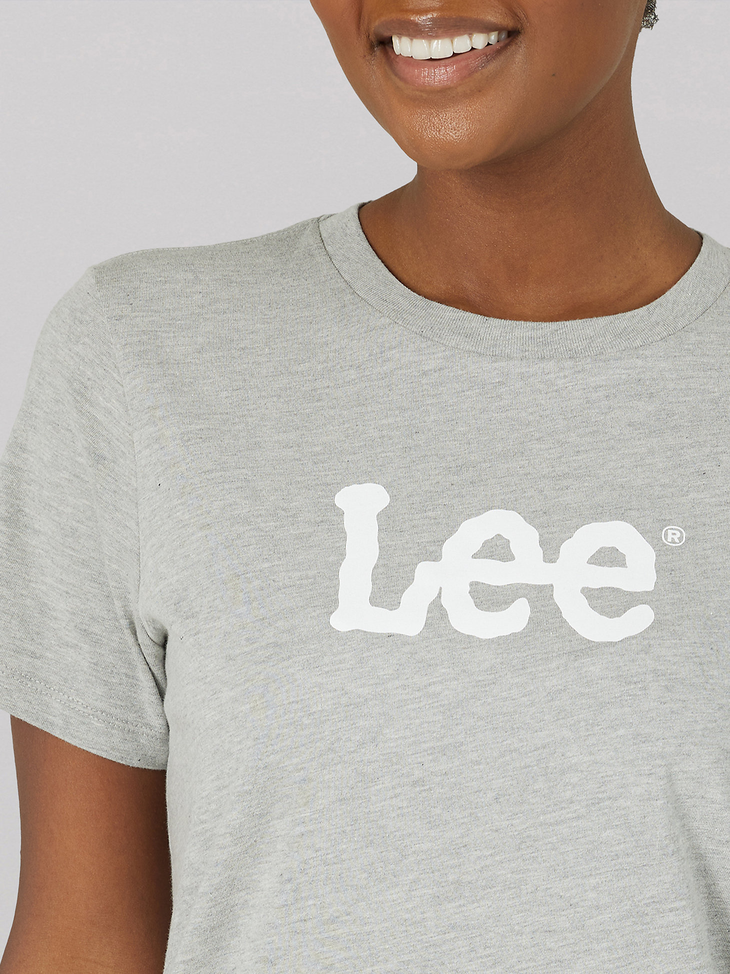 Women's Lee Bold Logo Tee in Light Grey Heather alternative view 2