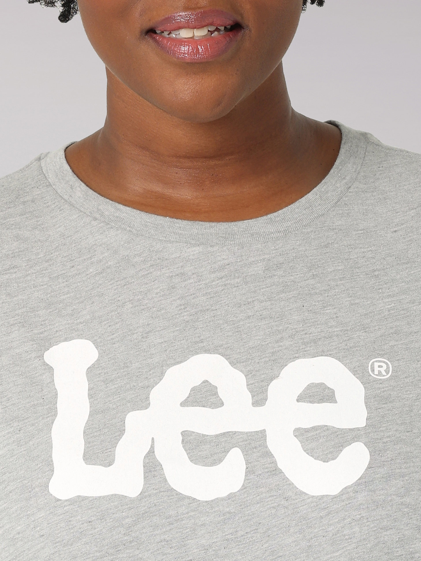 Women's Lee Logo Tee (Plus) in Light Grey Heather alternative view 2