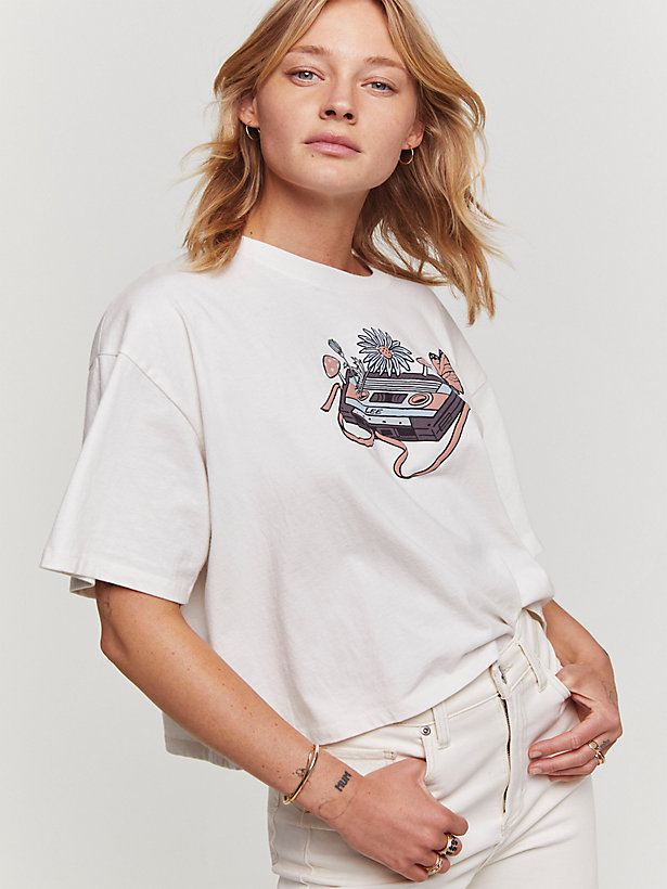 Women's Heritage Boxy Crop Spring Cassette Graphic Tee