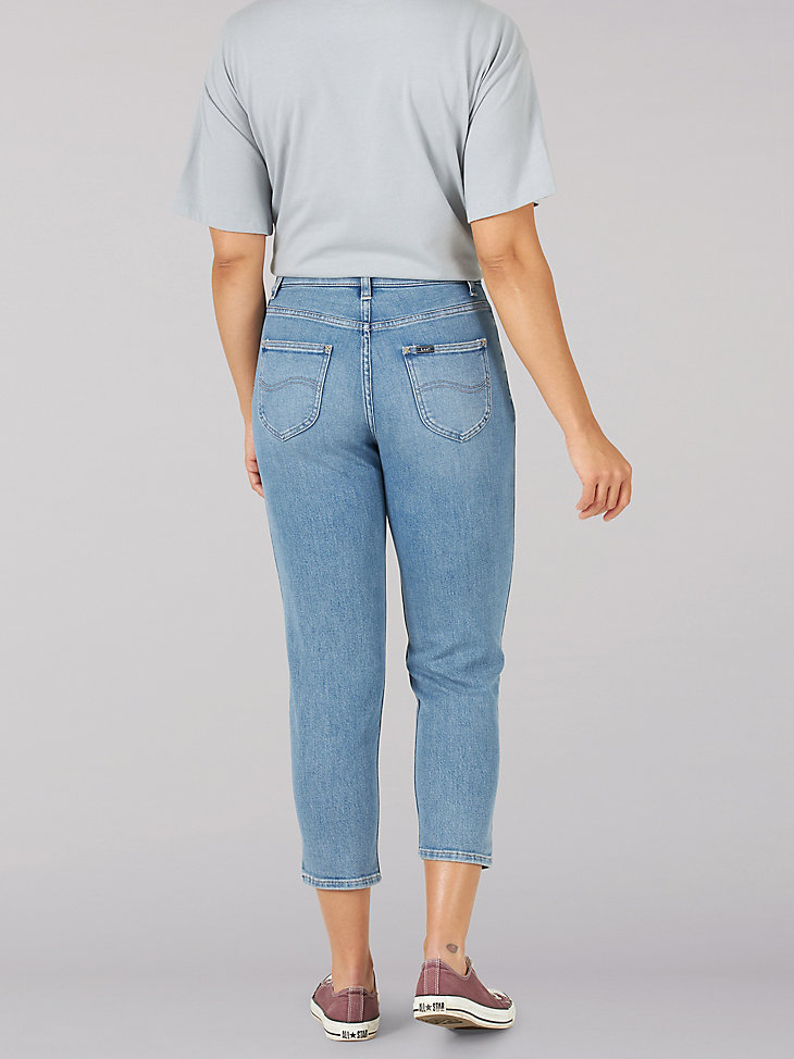 Women's Ultra Lux High Rise Relaxed Fit Tapered Crop Jean in Cloud Indigo alternative view