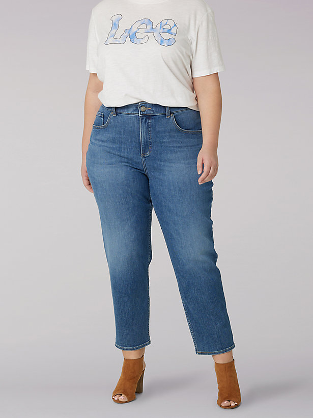 Women's Ultra Lux High Rise Relaxed Fit Tapered Cropped Jean (Plus)