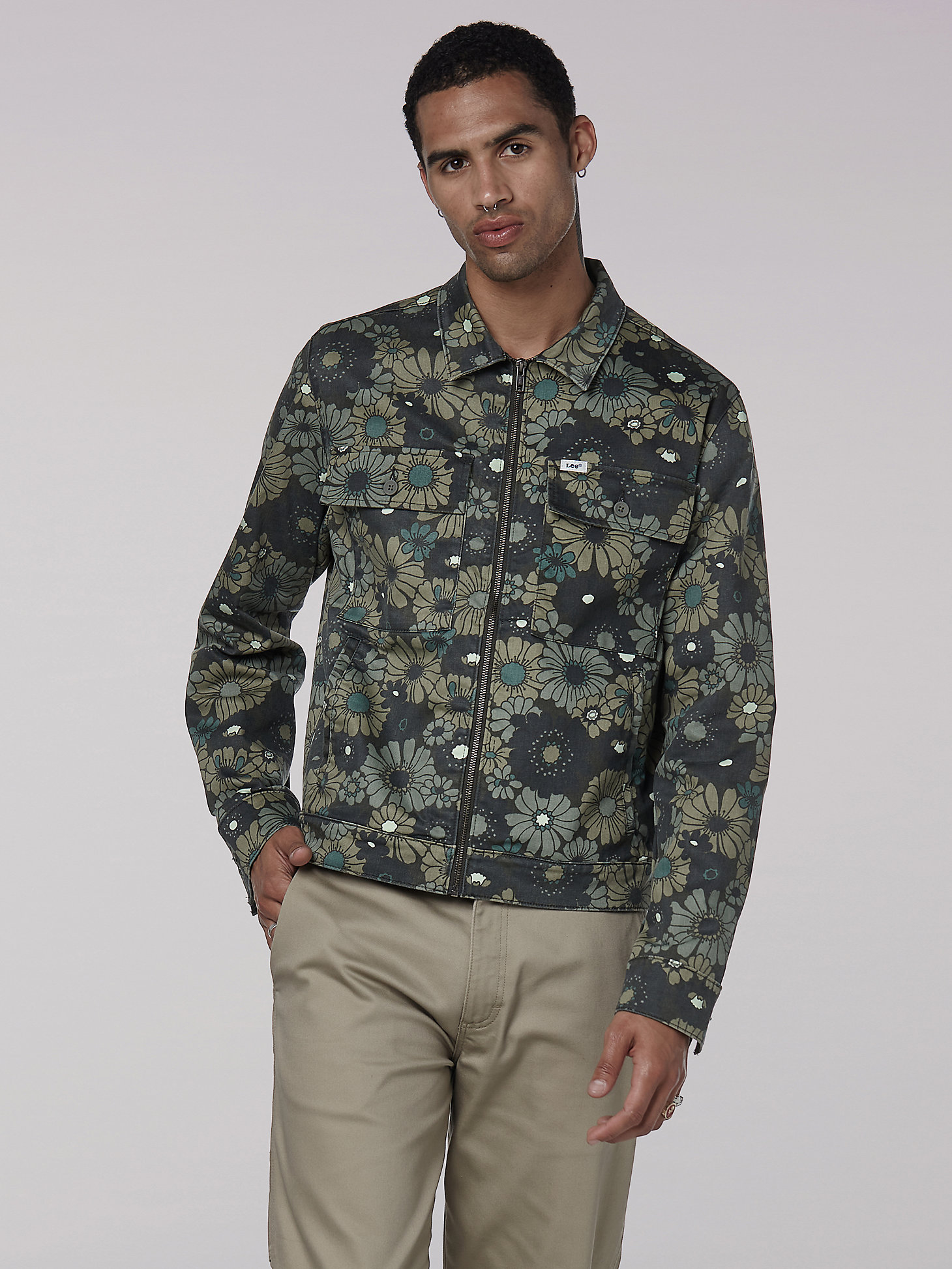 Men's Heritage Chetopa Boxy Jacket in Green Floral main view