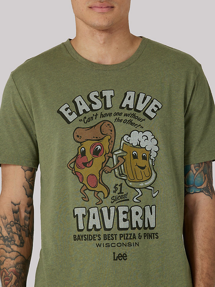 Men's East Ave Tavern Graphic Tee in Burnt Olive Heather alternative view 2