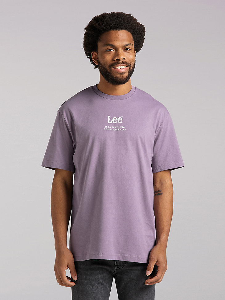 Men's Lee European Collection Logo Graphic Tee in Washed Purple main view
