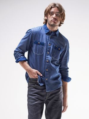 Men's Lee 101 Panelled Shirt in Indigo