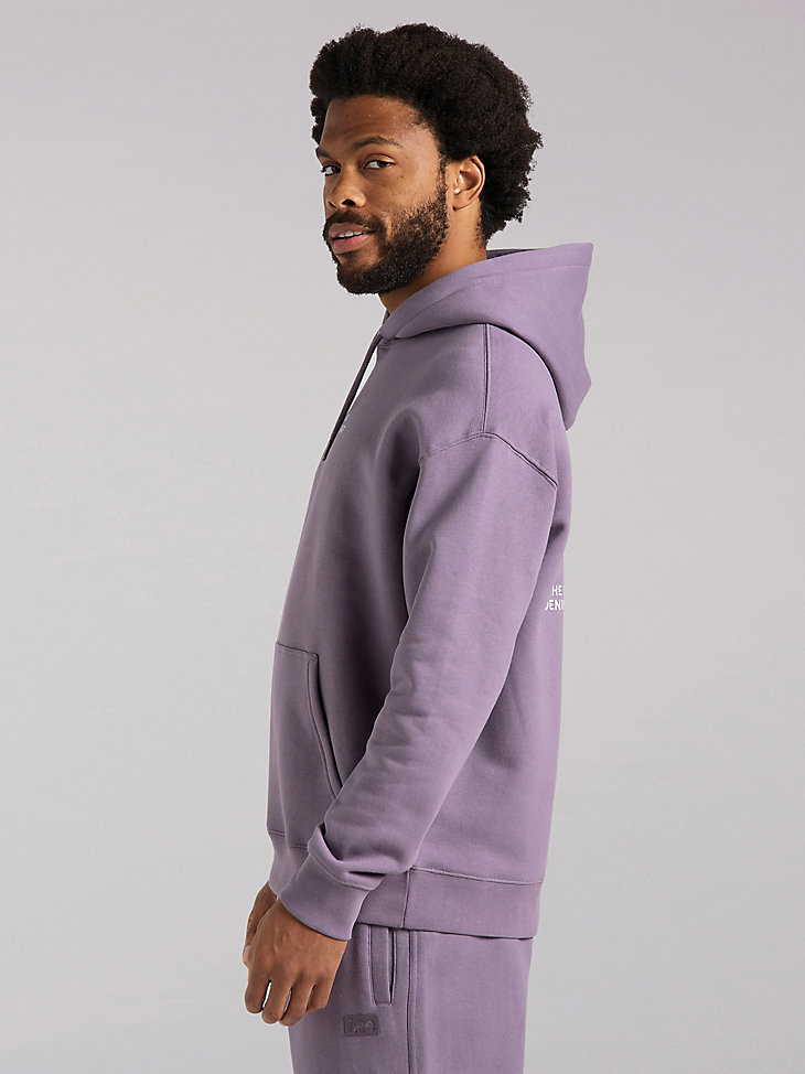 Men's Lee European Collection Logo Pullover Hoodie in Washed Purple alternative view 4