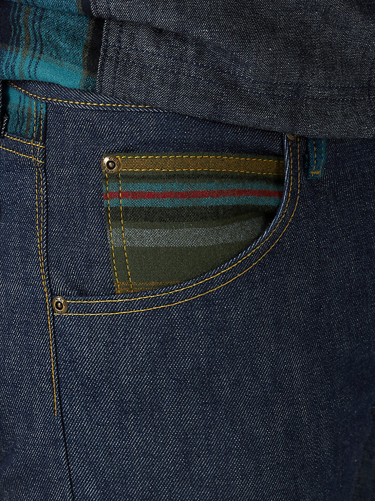 Men's Lee® x Pendleton® 101Z Relaxed Straight Jean in Raw with Piecing alternative view 3