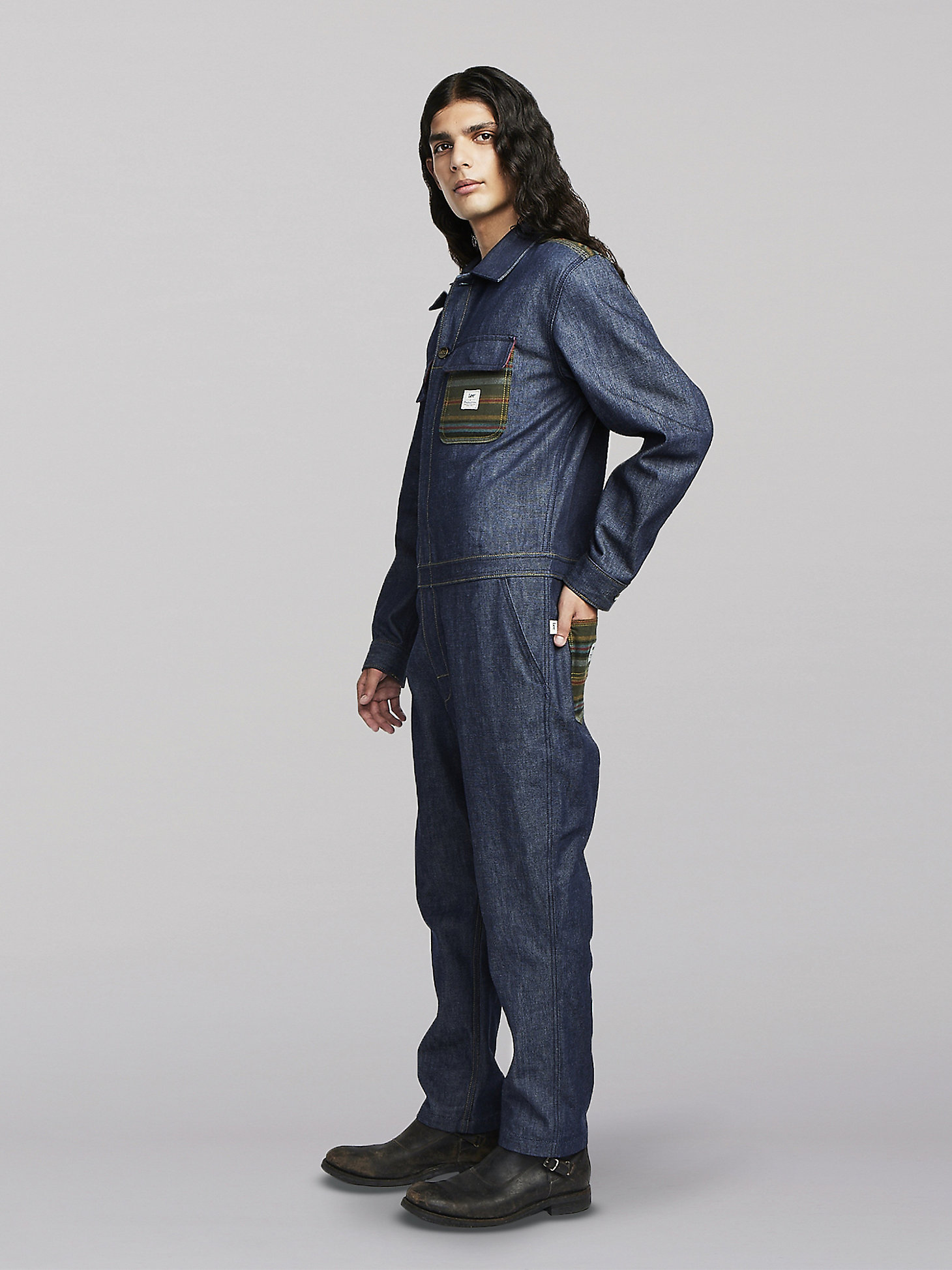 Men's Lee® x Pendleton® Union-Alls™ in Raw with Piecing alternative view 1