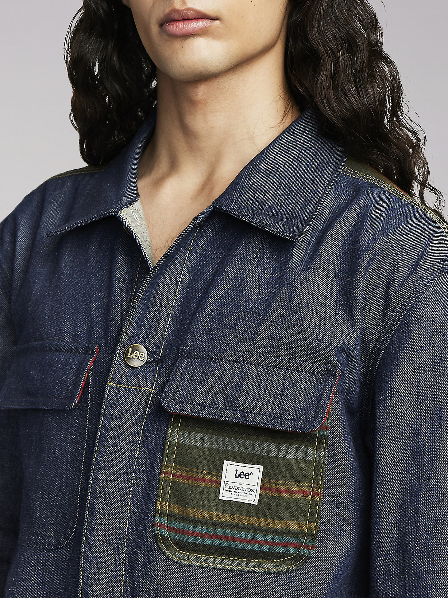 Men's Lee® x Pendleton® Union-Alls™ in Raw with Piecing alternative view 3